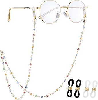 Eyeglasses Chain for Women, Natural Crystal Glasses Chain Sunglasses Holder Necklace Eyewear Strap Reading Lanyard