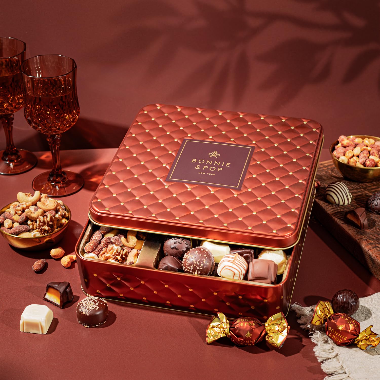 Chocolate Gift Basket- Nut and Candy Gift Box for Men, Women, Families, Corporate- Bonnie and Pop - Image 5