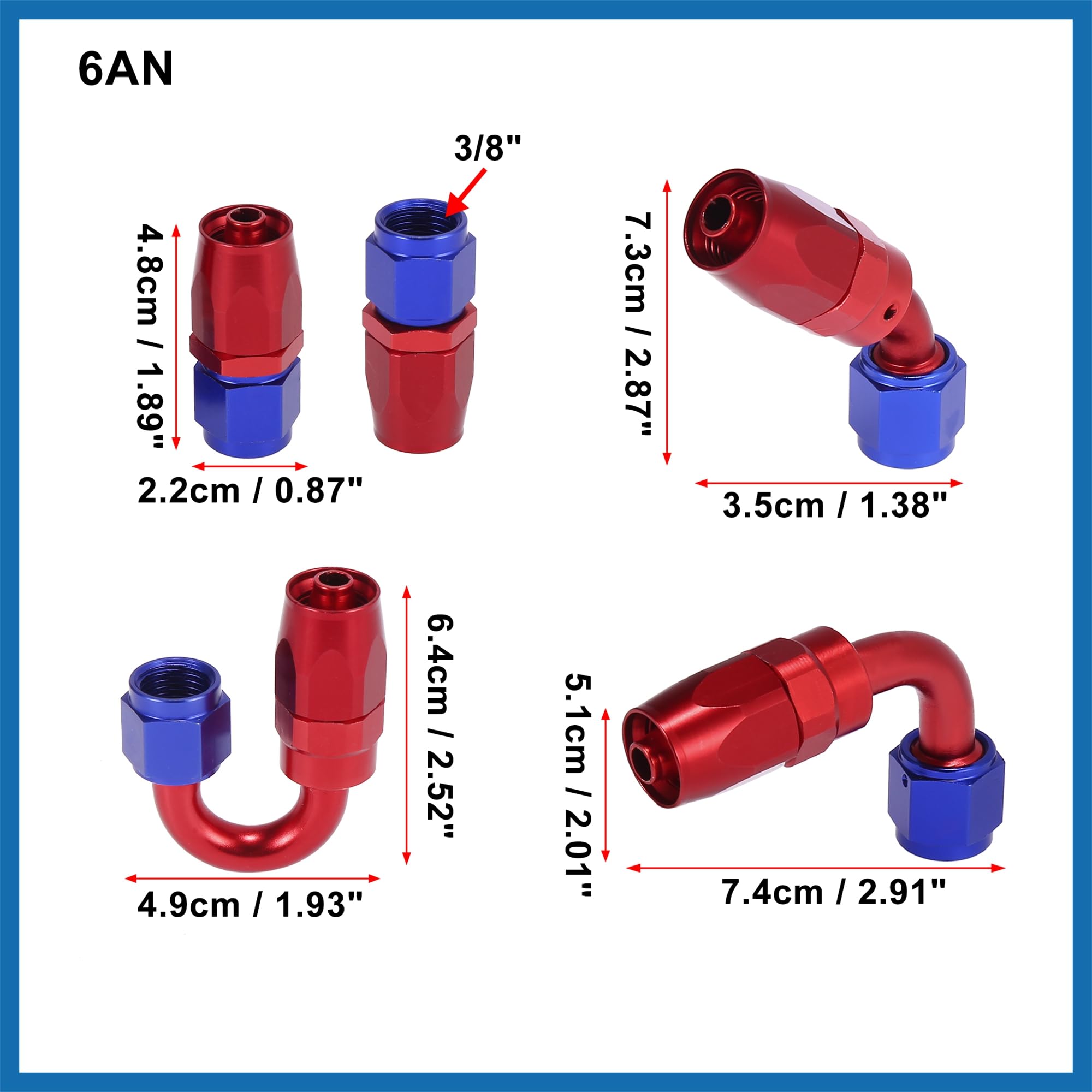 A ABSOPRO Coche CPE Aceite Manguera Trenzada 10 Pies 3/8" Combustible Línea Kit con AN6 Extremo Montaje Reemplazo de artículo