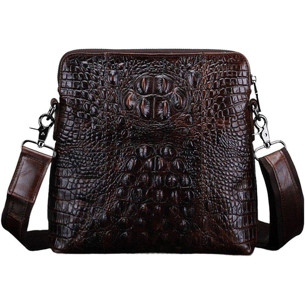 Bolso de mensajero pequeño para hombre en cuero estilo vintage informal