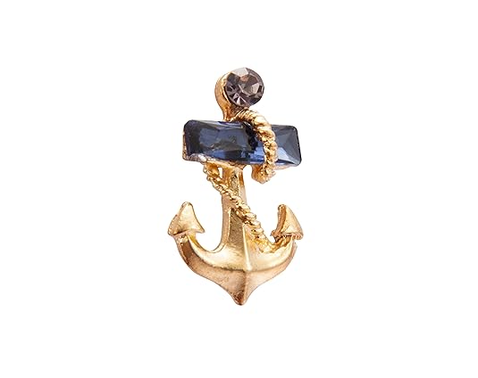 Knighthood Anchor with Stone Detailing Lapel Pin Badge Coat Suit Jacket Wedding Gift Party Shirt Collar Accessories Brooch