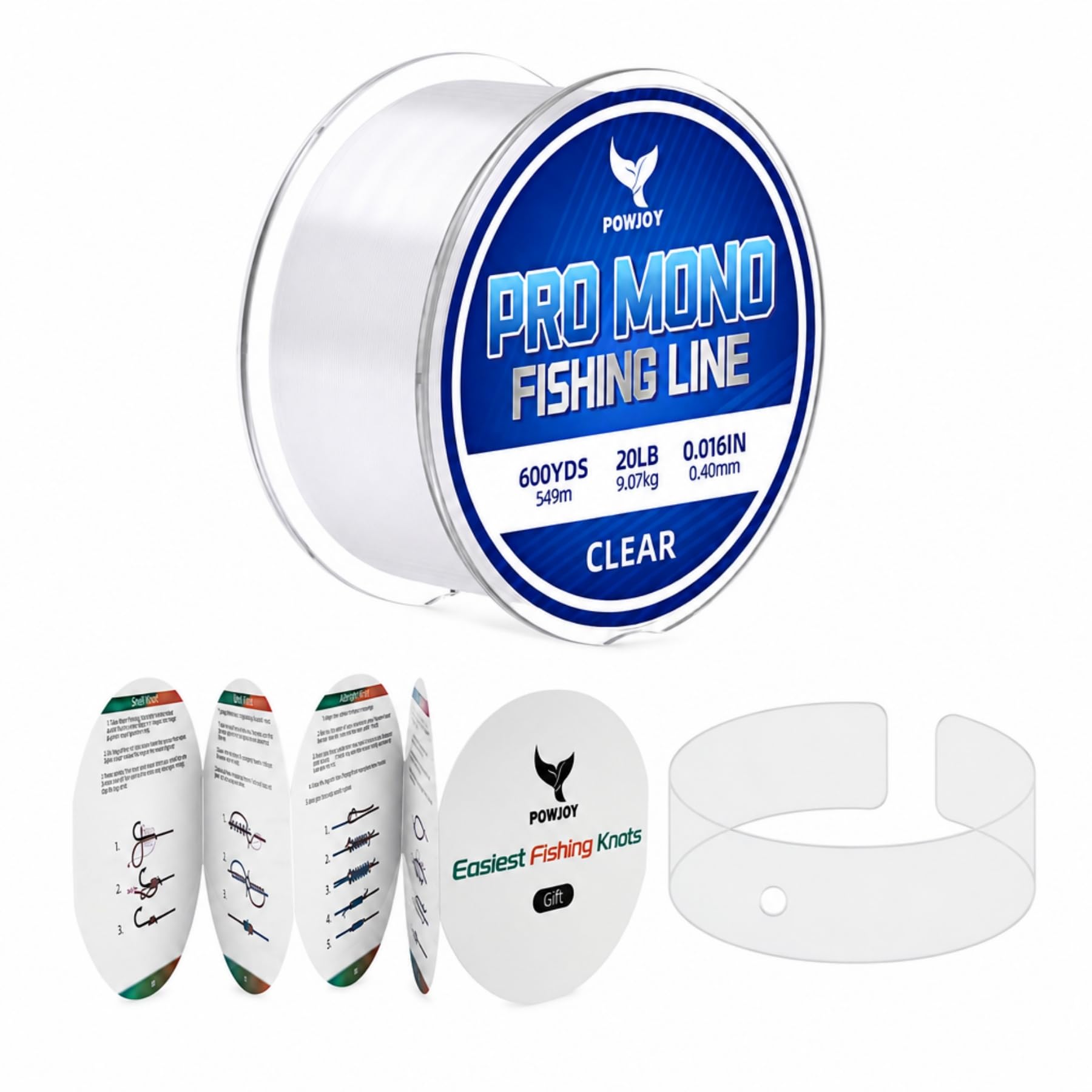 Monofilament Fishing Line with Knot Guide Cards for Beginners to Pro