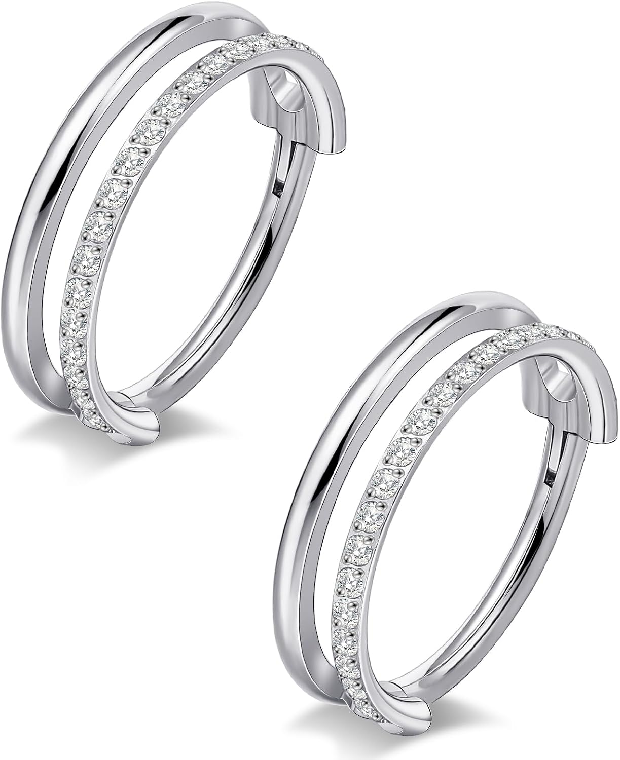 limerencia G23 Titanium Nose Earrings, 2PCS 6mm/8mm/10mm Implant Grade Hoop Rings, 16G 18G Hypoallergenic Septum Cartilage Helix Daith Conch Tragus Piercing Jewelry for Men Women