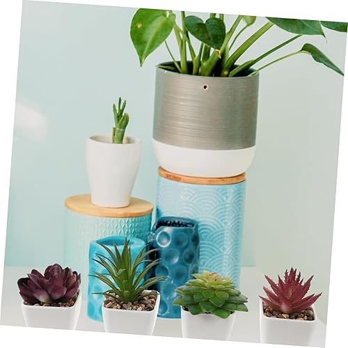 Miniatura 3 de IMIKEYA 4 piezas de bonsái simulado en miniatura en maceta, decoración de plantas decorativas en maceta, plantas artificiales en maceta, decoración