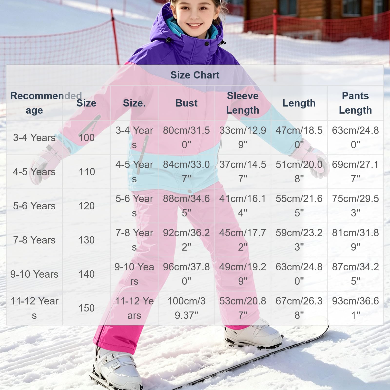 Schneeoverall Kinder Schneeanzug Patchwork Skianzüge Zweiteiler Skianzug