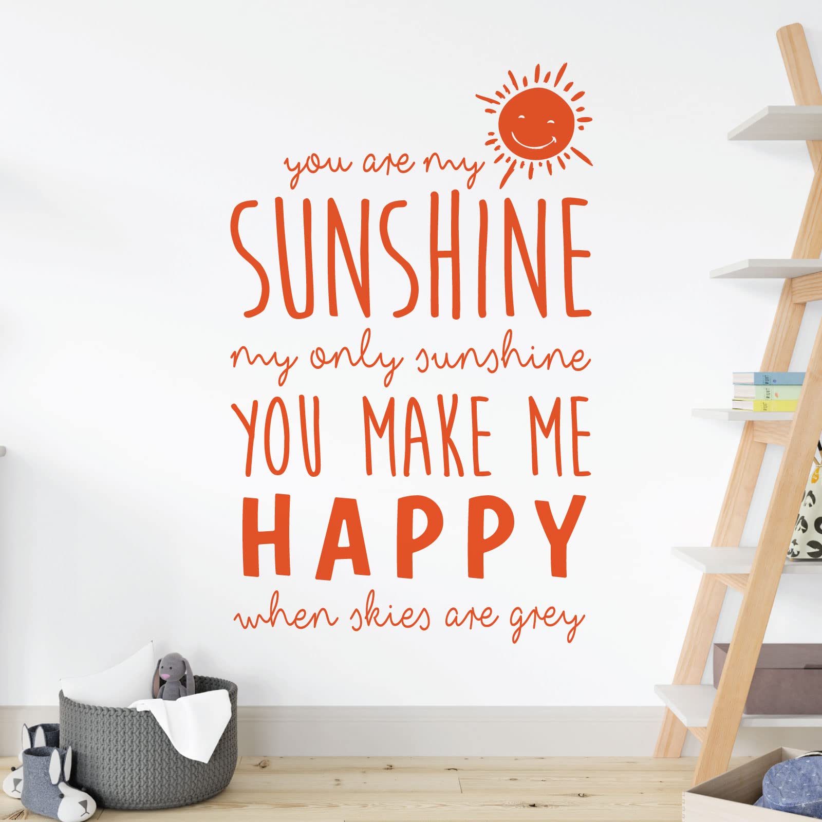 You are My Sunshine, My Only Sunshine - Nursery Decal Wall Sticker [Small] [Orange]