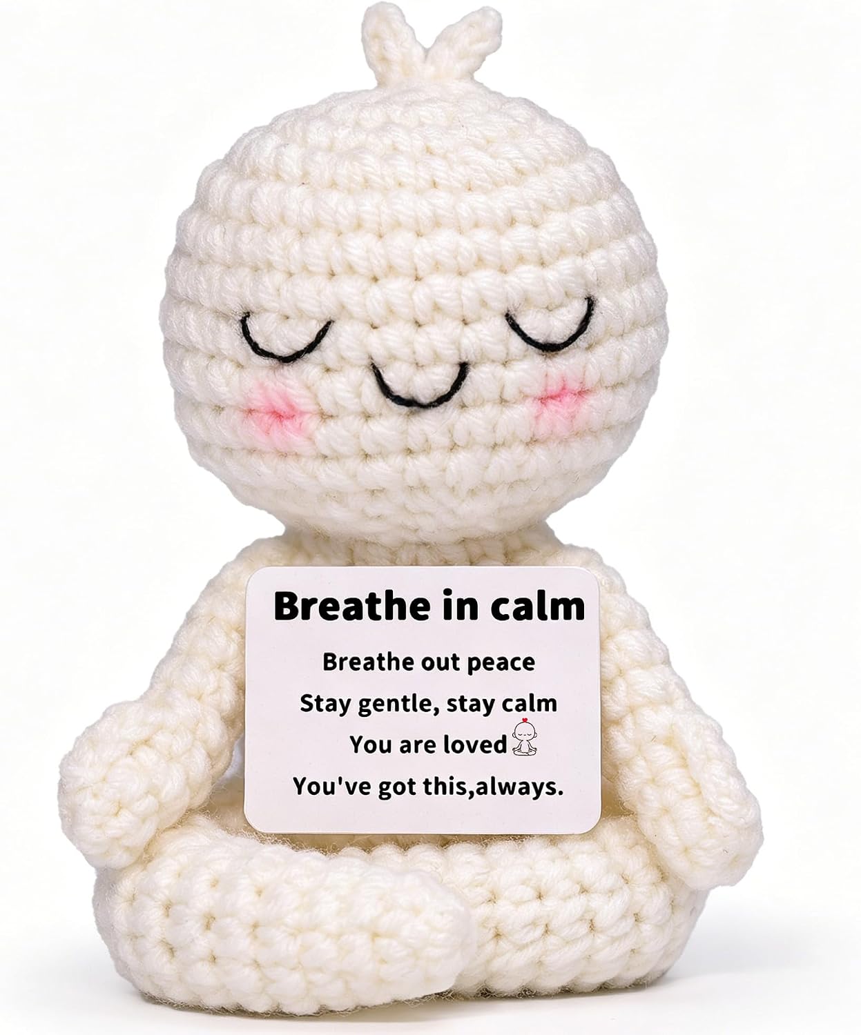Meditation Gifts for Women Girls- Mini Yoga Crochet Emotional Support Relaxation Gifts for Women,Mindfulness Calm Your Mind for Stress & Anxiety Relief Wellness Gift for Friends, Therapist Zen Decor