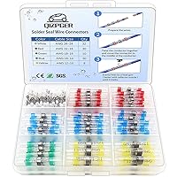 Vista 9 de 350 piezas de kit de conectores de alambre de sellado de soldadura, conectores de tope termorretráctiles, cableado impermeable marino, terminales