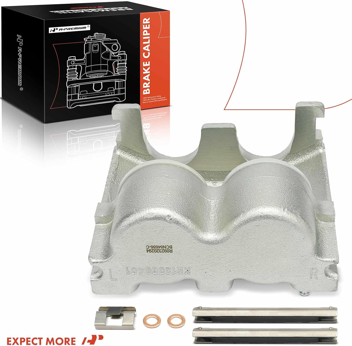 A-Premium Disc Brake Caliper Assembly Without Bracket Compatible with Select Ford Models - E-450 Econoline Super Duty, E-450/Econoline Super Duty, F Super Duty, F53, F59, 1996-2002 - Passenger Side