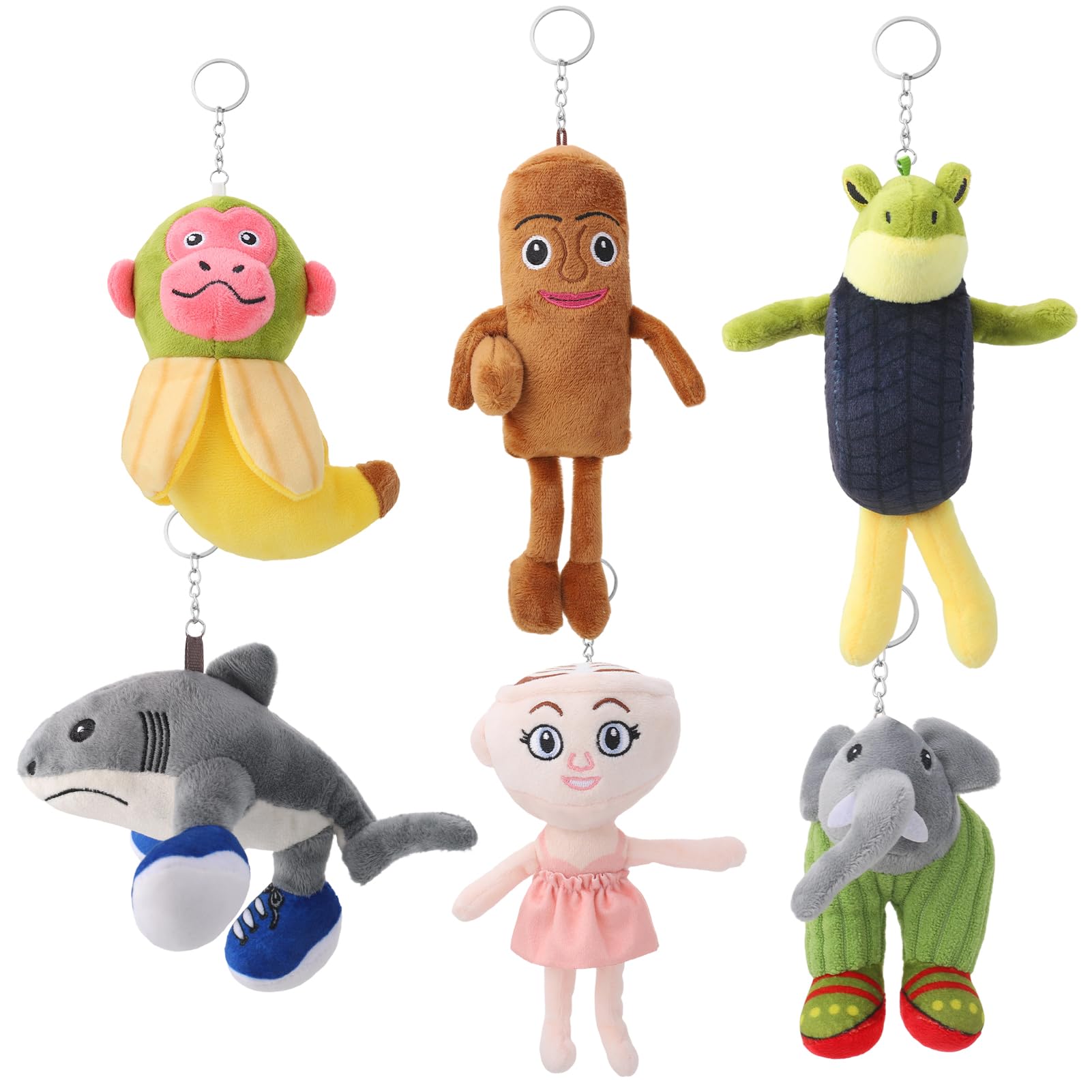 GSrenyu 6 Pcs Italian Brainrot Toy,Italian Brainrot,Plush Stuffed Animal,Anime Figure for Office Home Brain Rot Toys Desk Decorations Adorable Present for Fans and Collectors