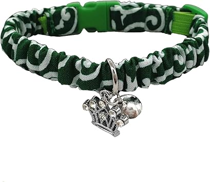 Amazon Thain 首輪 猫 唐草模様 猫 首輪 セーフティ 猫首輪 唐草 バックル式 猫の首輪 すず 猫用首輪 かわいい ねこ首輪 安全 首輪 唐草 犬 ネコ 首輪 ゴム おしゃれ ペット首輪 緑 グリーン Thain 首輪 通販