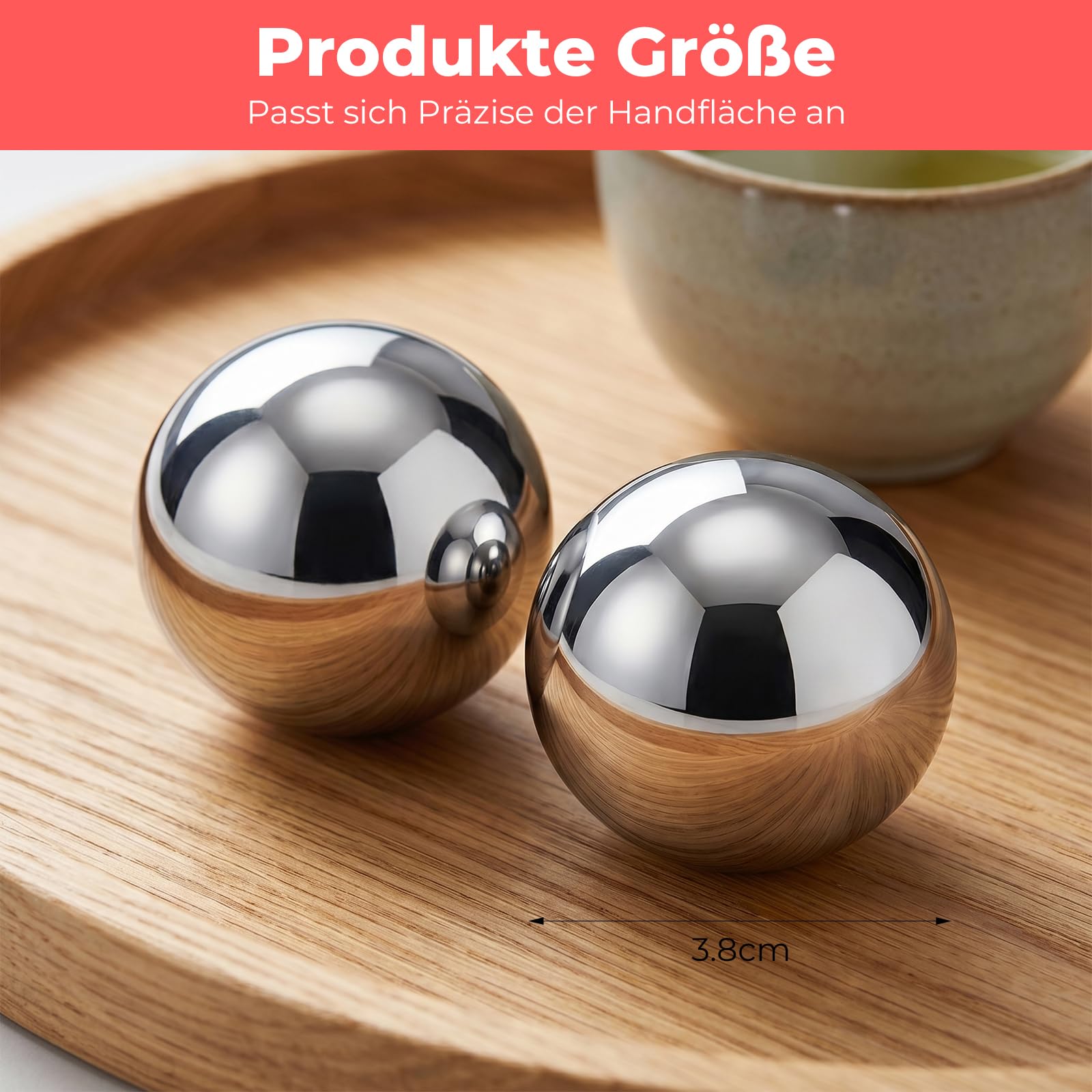 Qi Gong Bolas de metal de 38 mm, bolas de sonido para relajación y meditación, bolas de entrenamiento Qi Gong para principiantes y personas mayores, agradable bola de sonido con caja de