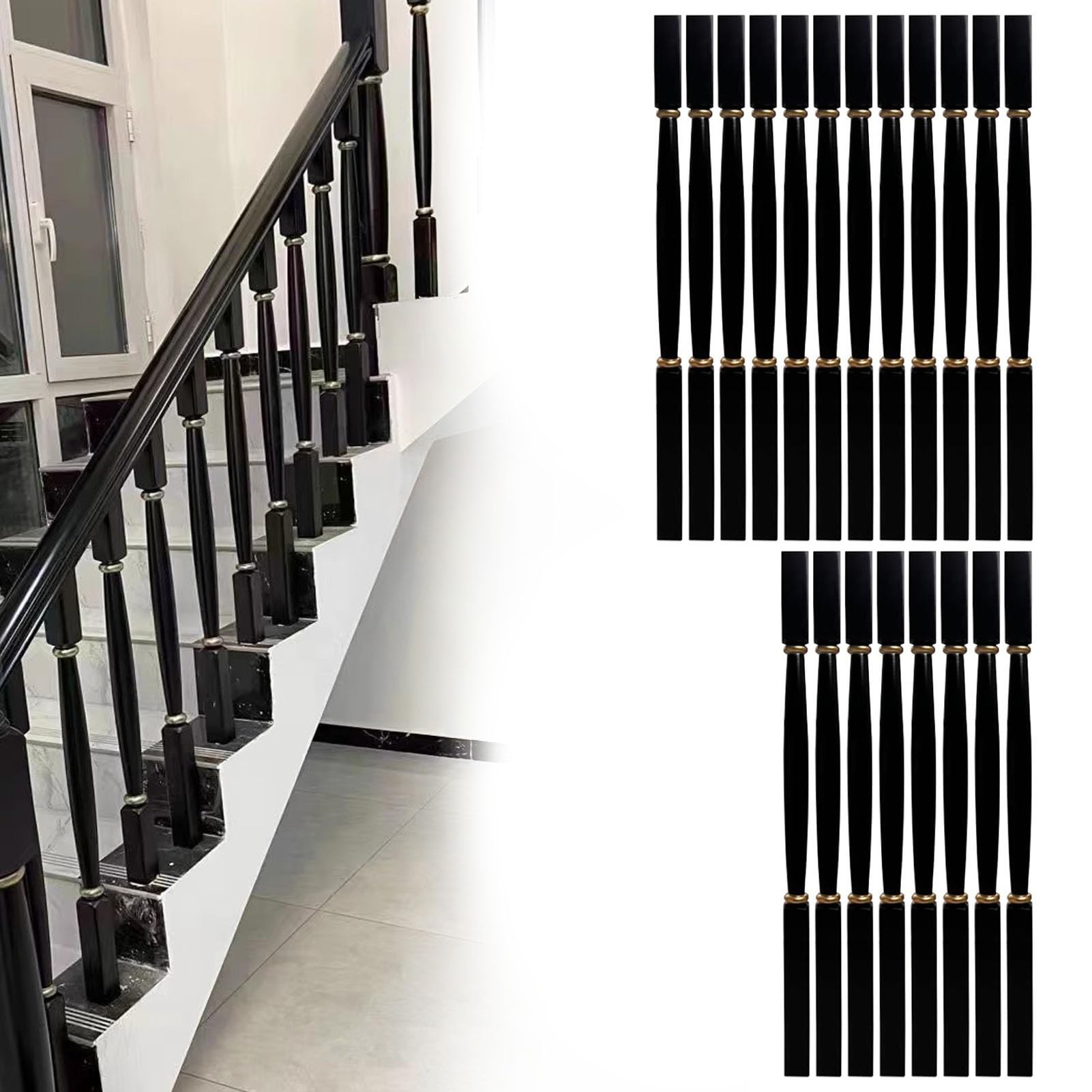 Kit de barandilla de madera para escalera con 4 balaustres de interior
