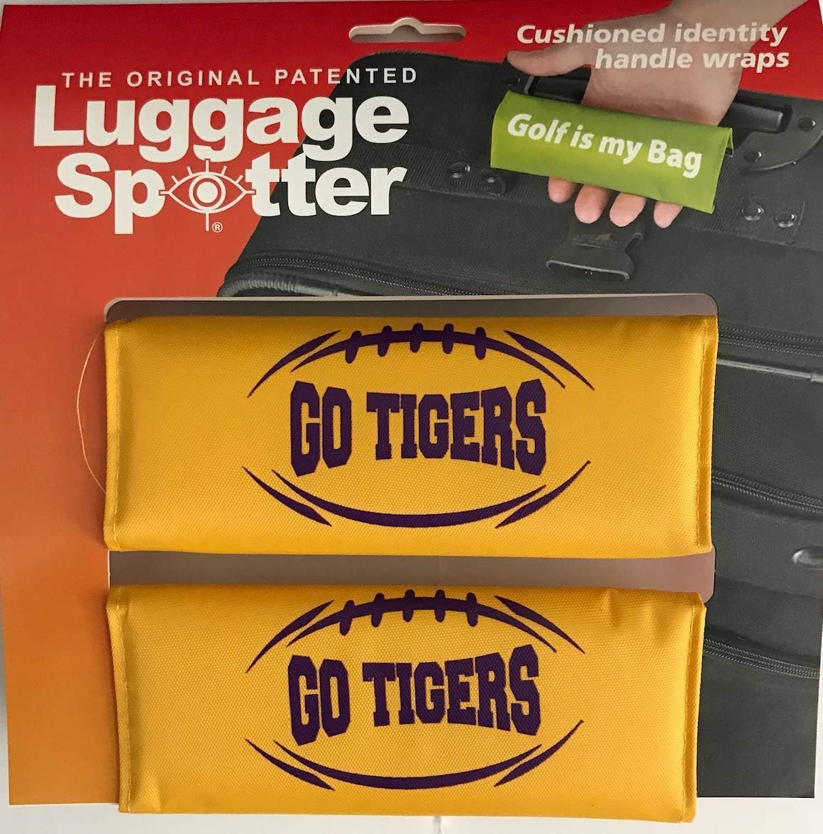 Luggage Spotter LSU Tigers Fun Football Slogan 'Go Tigers' Imprinted on Handle Wraps with Inside I.D. Pocket - 2PK : Clothing, Shoes & Jewelry