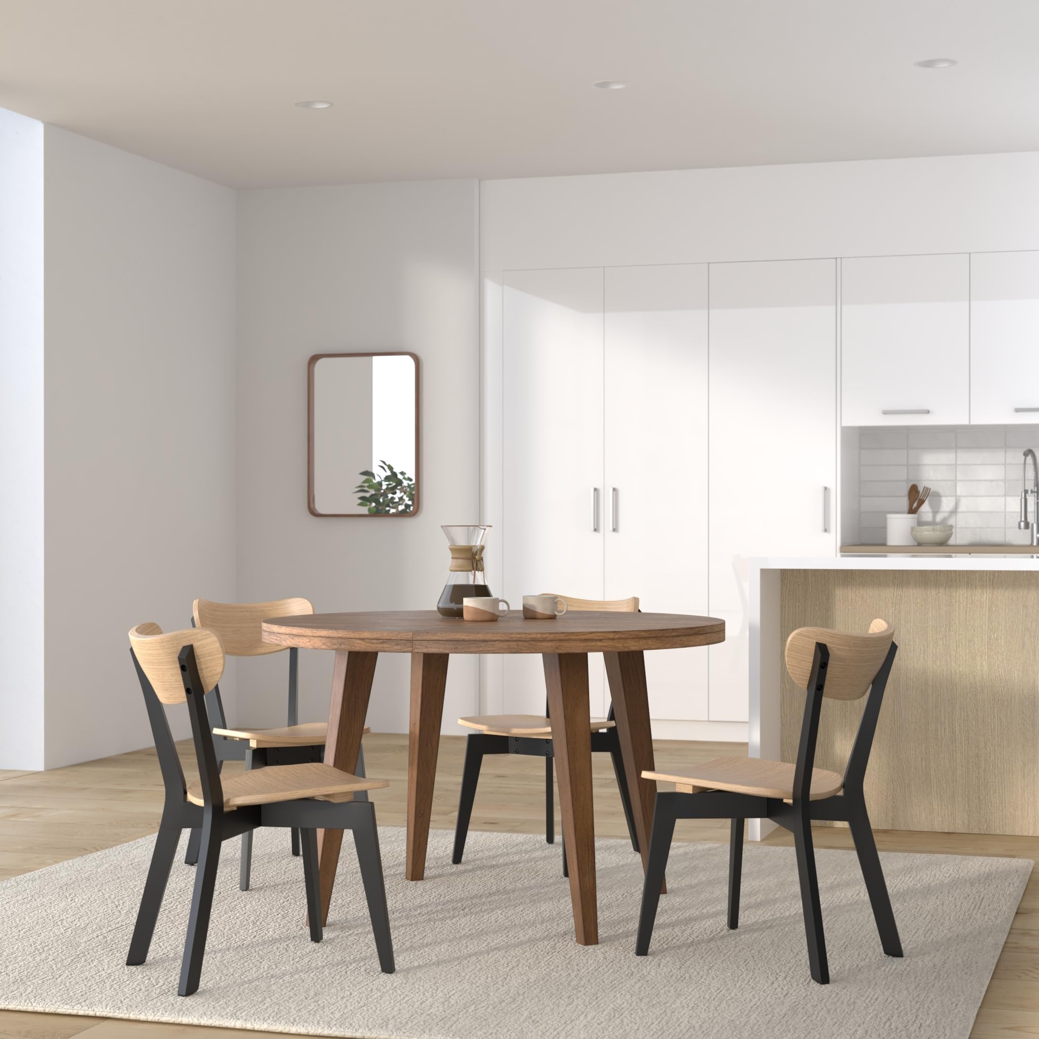 AC Design Furniture Roxanne Chaises de Salle à Manger 2 pièces, Lot de 2 Chaises de Cuisine en Bois, Meubles de Salle à Manger, Style Scandinave Rétro, H: 79,5 x L: 45 x P: 55 cm