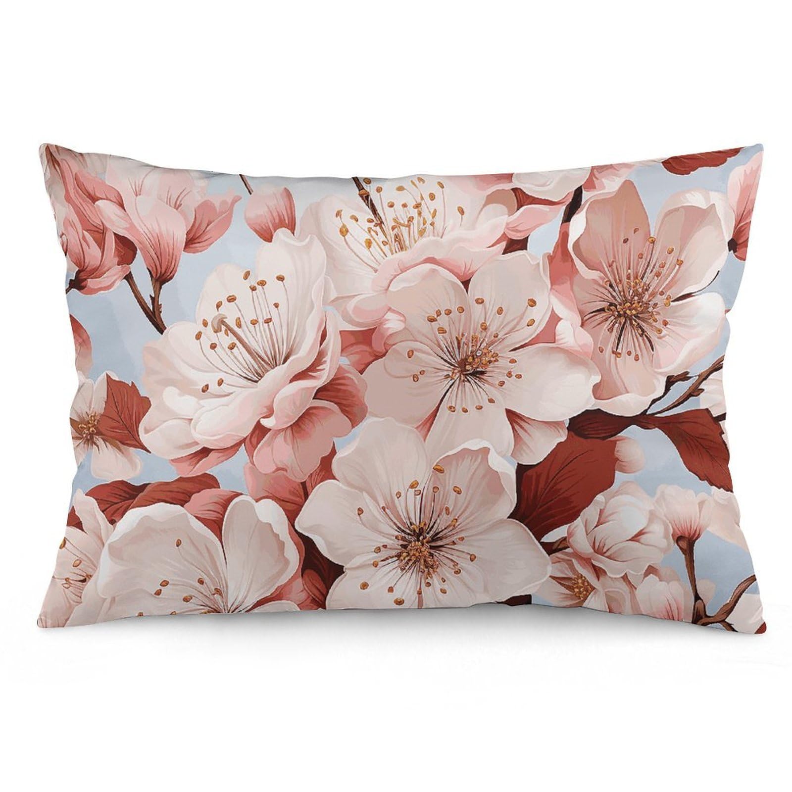 NTVOWPZO 2 Pack Decoration Throw Pillow Covers 12 "x20 Pillowcases Covers Cherry Blossoms Pillowcases Modern Farmhouse Home Decor Sofa Cushions Covers for Couch Bed Living Room