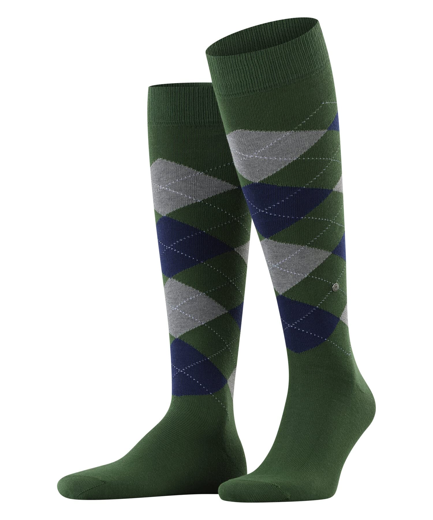 Burlington Men's King M Kh Cotton Long Patterned 1 Pair Knee-High Socks, Green Eucalyptus 7502, 6.5-11