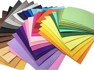 Felt Fabric Misscrafts 42pcs 6" x 6" (15x15cm) 1mm Thick Soild Felt Nonwoven Fabric Sheet Pack DIY Craft Patchwork Sewing Squares Assorted Colors