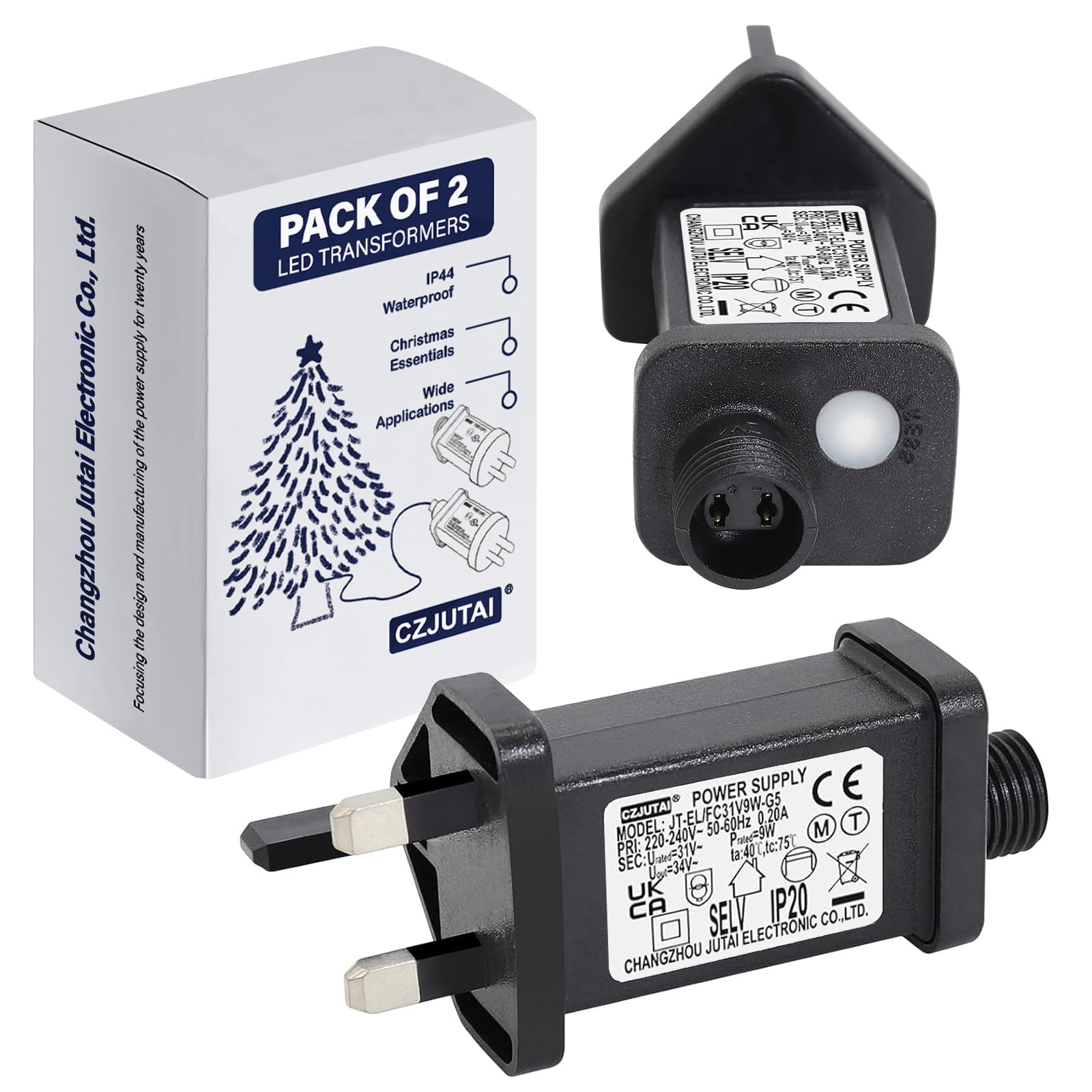 Pack of 2 31V 9W Transformer for CZJUTAI JT-EL/FC31V9W /6W /4.5W /3.6W with 8 Modes, Memory & 6 Hour Timer