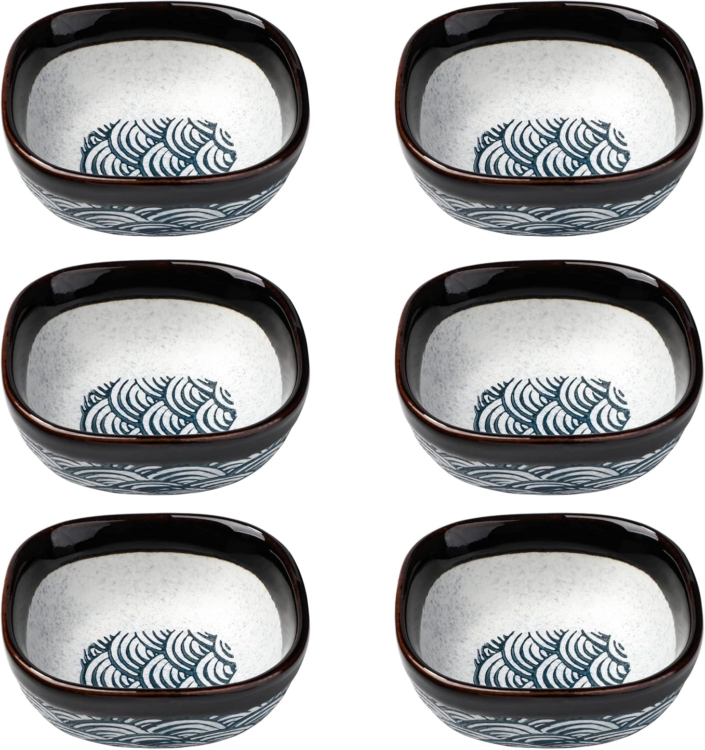 forkmannie Ceramic Sauce Dish Set of 6 Soy Sauce Dipping