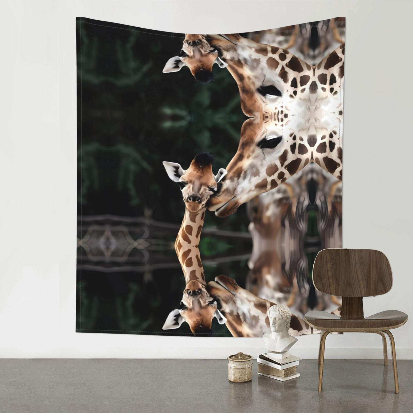 YYHHAOFA Two giraffes Prints 60x51in Wall Tapestry Boho Chic Dorm Decor & Beach Throw Blanket