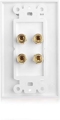 Miniatura 6 de Cable Matters Paquete de 2 placas de pared de alambre de altavoz (placa de pared de altavoz, placa de pared de enchufe tipo plátano) para 2