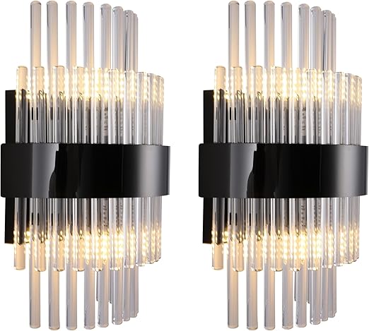 IkirourI Wall Sconces Set of Two, 2- Light Glass Modern Wall Sconce ...
