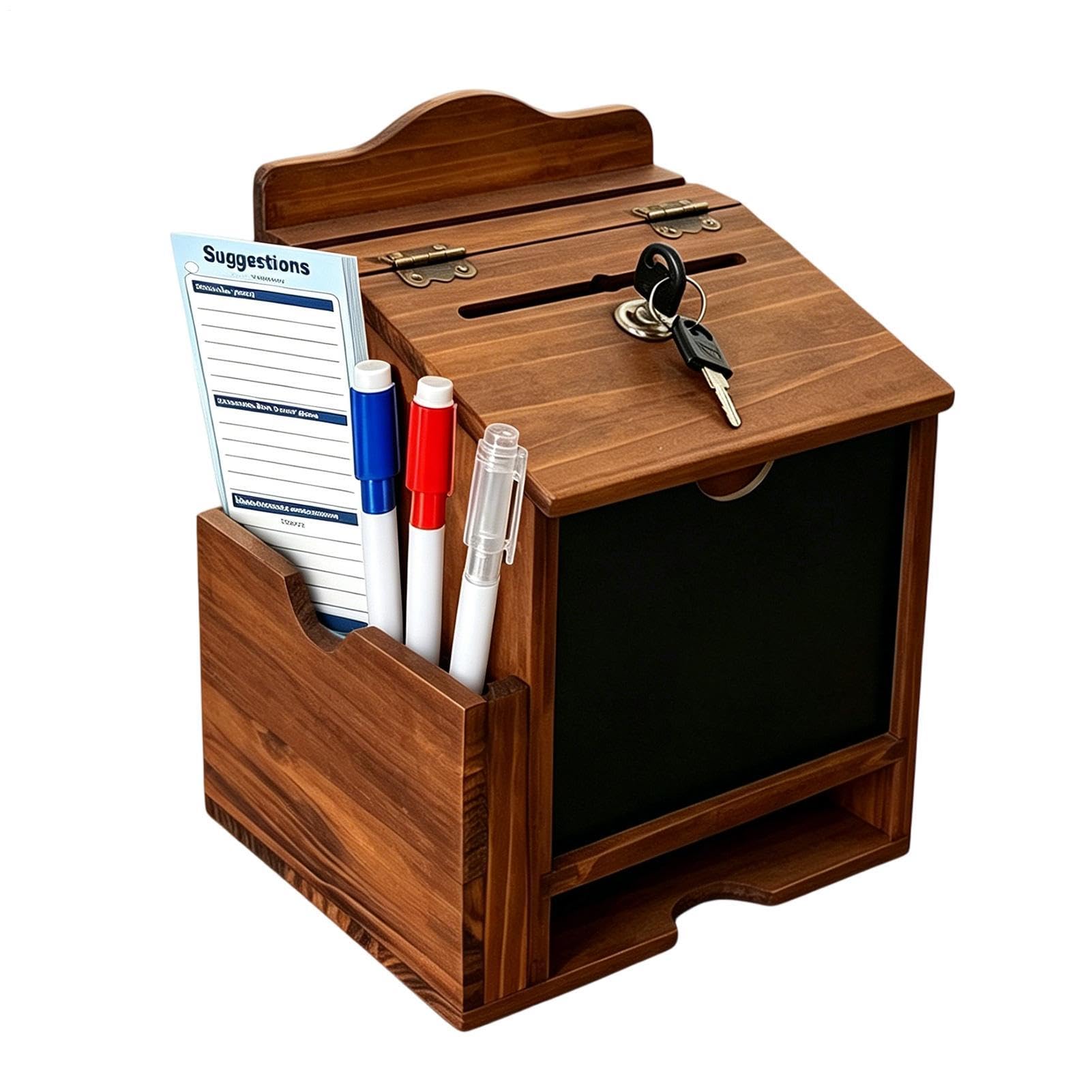 Scatole sicure – Contenitore portatile decorativo con serratura | Scatole regalo in legno per chiese, aule, scuola, preghiera, votazione, offerta, commento di beneficenza