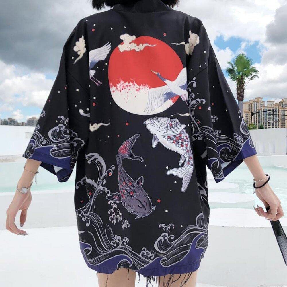 Japońskie kimono tradycyjna odzież karp anime kimono sukienka koszule damskie samuraj haori hombre yukata mężczyzna kardigan koszula
