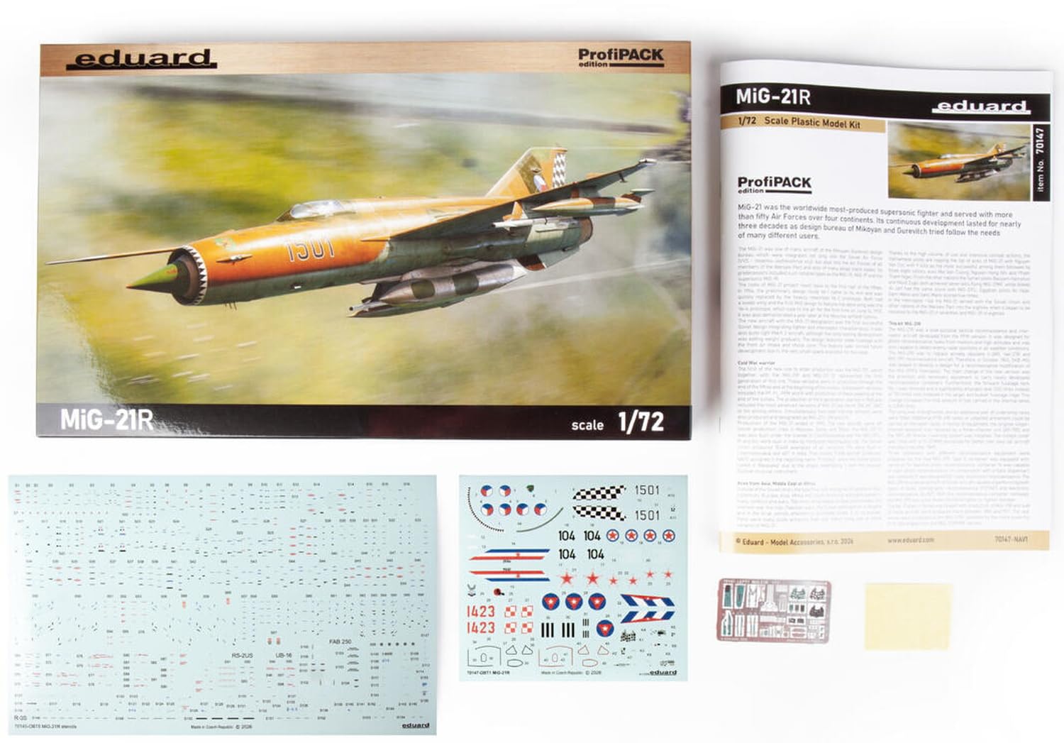 Edualdo 1/72 Profi Pack Repubblica Ceca MiG-21R Letto Pesce Plastica Modello EDU70147 (Aircraft)