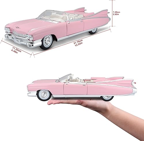 Miniatura 6 de Maisto 1:18 Escala 1959 Cadillac Eldorado Biarritz Modelo de coche fundido a presión, rosa