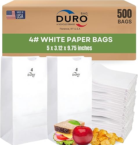 Miniatura 12 de Duro Bolsa de papel blanco de 2 libras, paquete de (500)