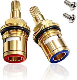 2 Cartuchos Universales para Grifo de Cerámica, 1/2 Giro - Repuesto de Latón para Reparación de Grifos de Ducha, Baño y Cocina