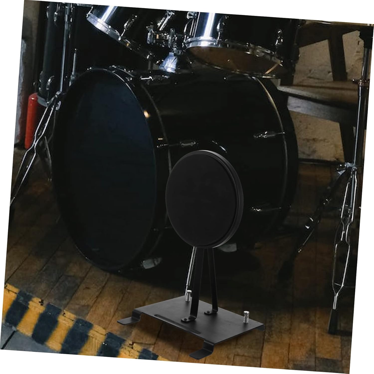 Generic Single Bass Drum Pedal Exerciser Silent Exercise Mat Low Drum Practice Pad for Beginners and Professionals