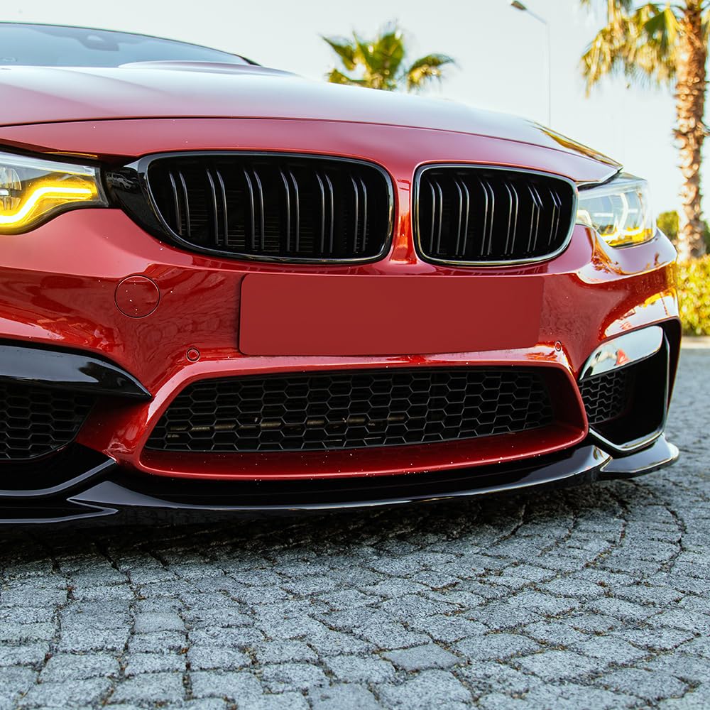 Frontflaps kompatibel mit BMW M4 F82 / M3 F80 2014-2021 Schwarz Glänzend
