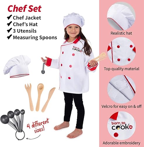 Miniatura 2 de Born Toys Juego de disfraces y simulación para niños, construcción, chef, jardinero y parrillero para niños
