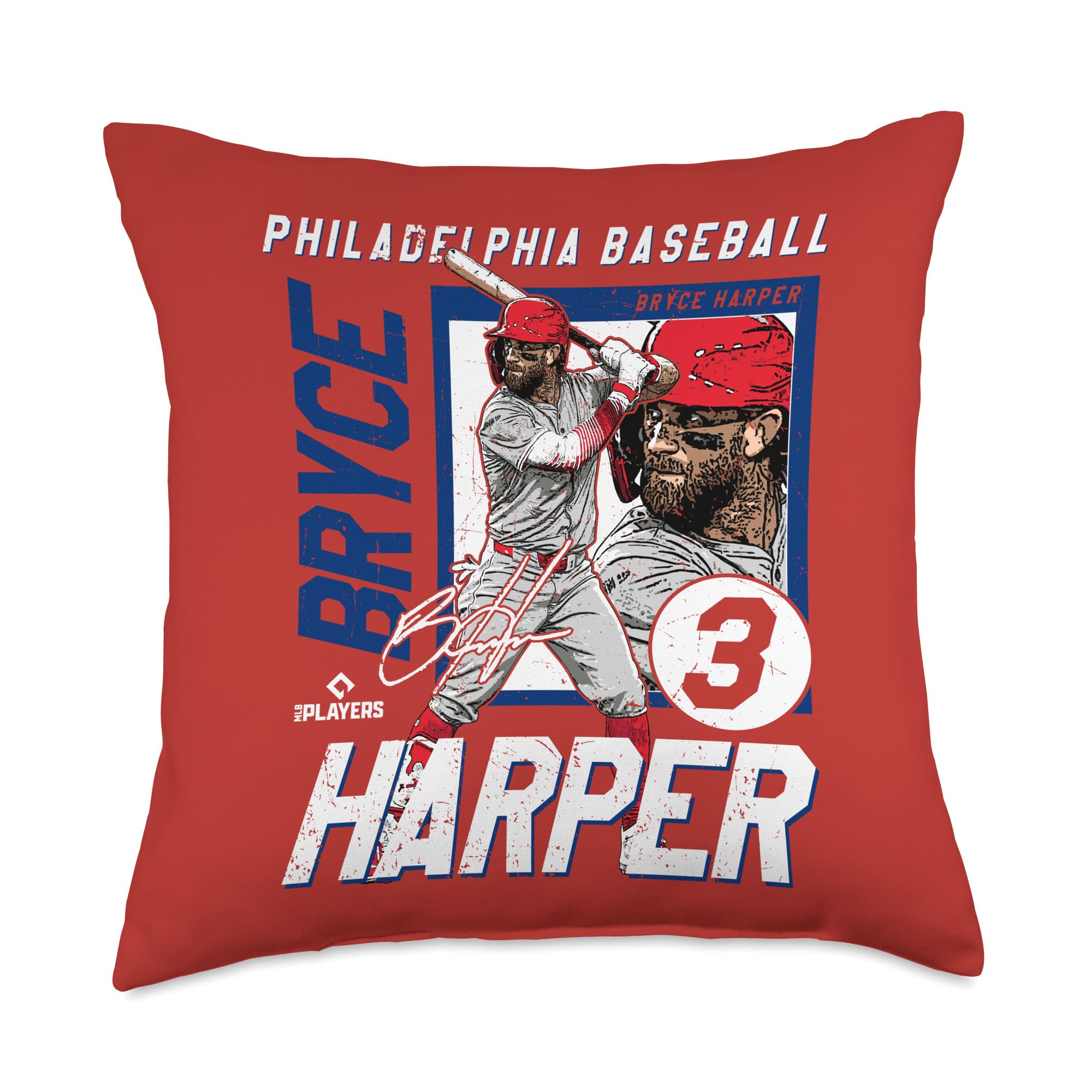 Bryce Harper Philadelphia MLB Baseball Players MLBBYH201M Throw Pillow