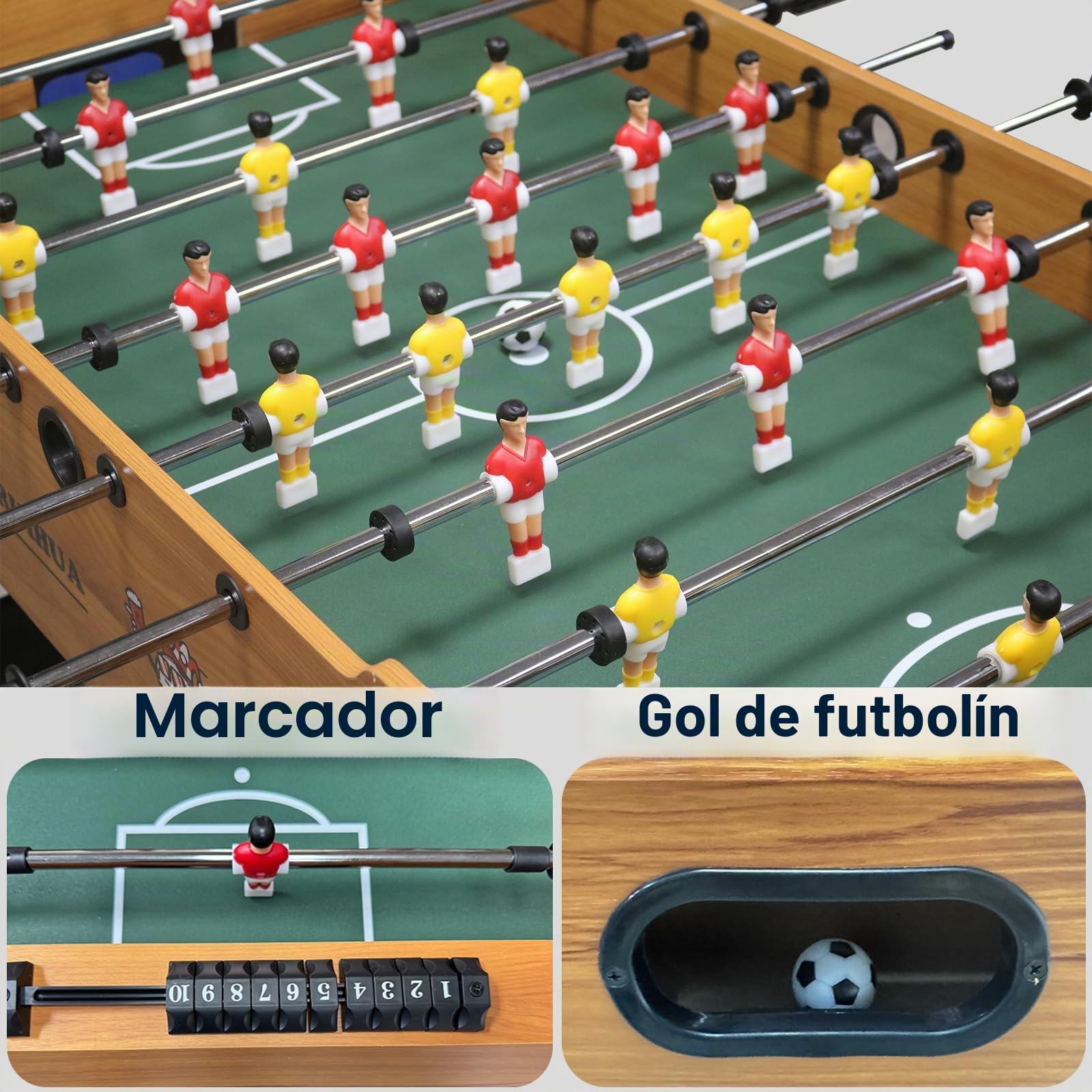Mesa de Fútbol Plegable de 4 Pies,Mesa de Juego para Interiores con 2 Pelotas para Jugar en Familia, Deportes y Diversión