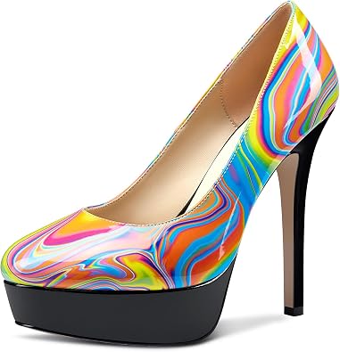 NobleOnly Zapatos de tacón alto con plataforma para mujer, cómodos forro de  piel, zapatos de oficina de 13 cm : Amazon.com.mx: Ropa, Zapatos y  Accesorios