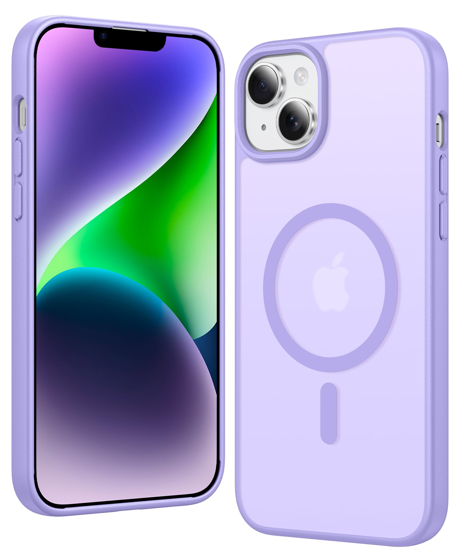 FNTCASE for iPhone 14 Plus Case Compatible with Magsafe Matte Phonecase | Military Grade Drop Protection, Slim Magnetic Phone Cases, Shockproof Bumper, Translucent Cell Cover