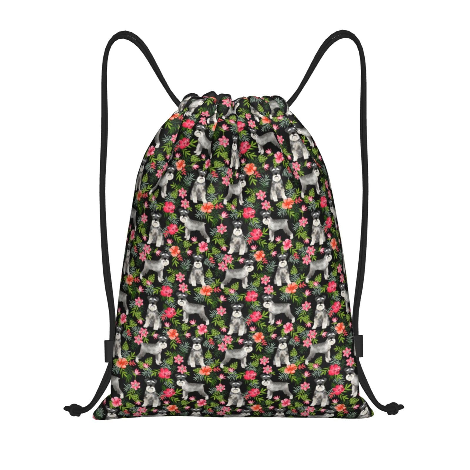 Wksgdsg Unisex Schnauzer Print Drawstring Backpack Waterproof Gym Bag With Adjustable Lightweight Swim Pool Bag For Men Women Beach Bag Sport String Bag Shopping Travel Sackpack