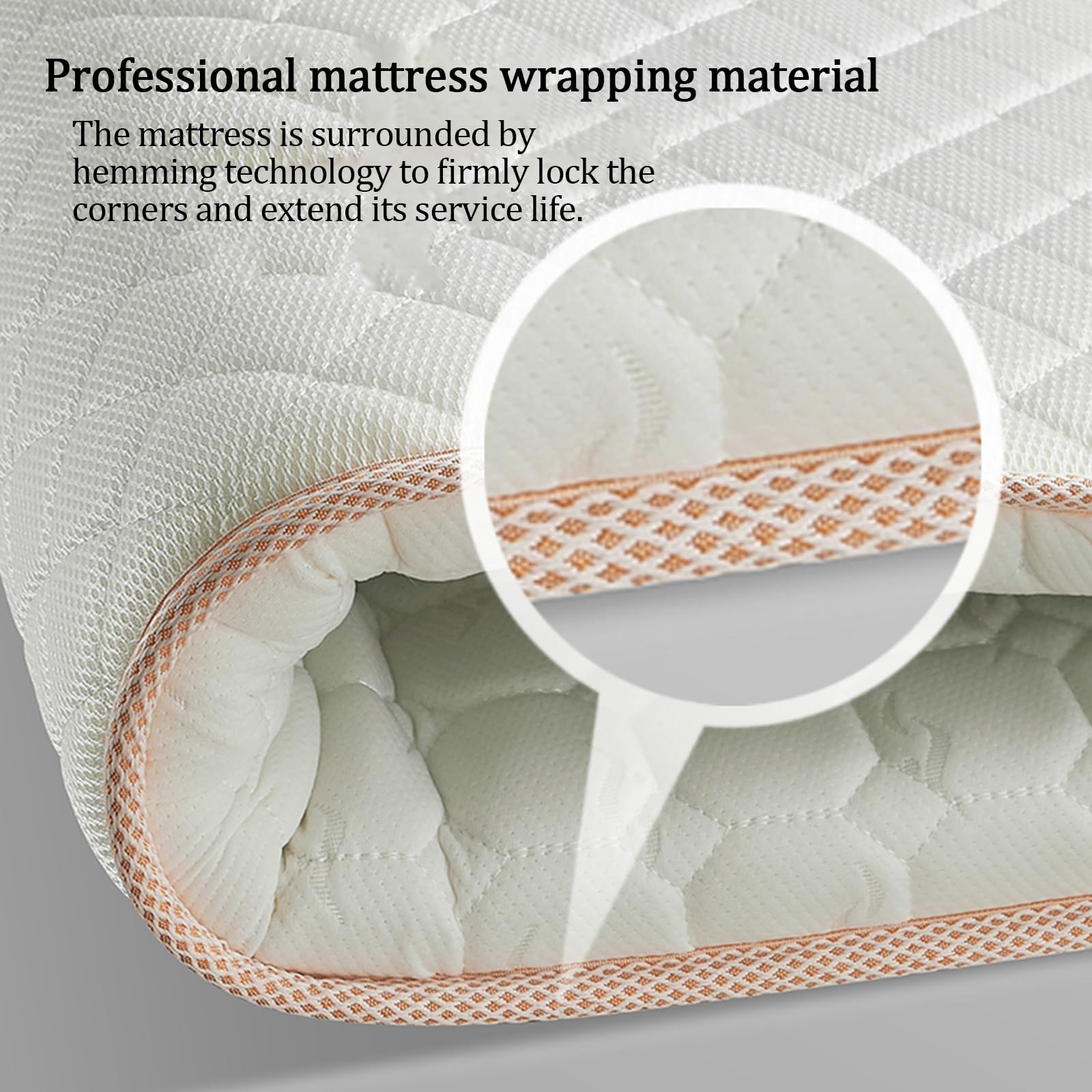 Tapis de sol antidérapant en latex pliable fin pour chambre à coucher, salon et dortoirs - 6,5 cm, taille simple 90 x 190 cm, option confortable et durable pour dormir