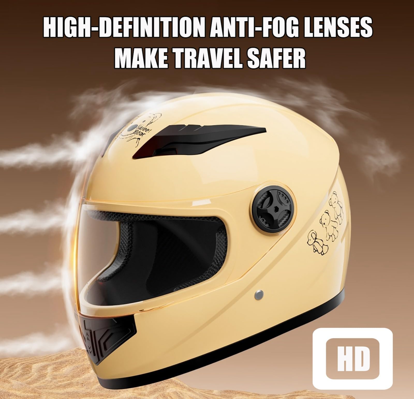 Kask motocyklowy, integralny kask motocyklowy, kask typu Crash, z wizjerem, kask motorowerowy