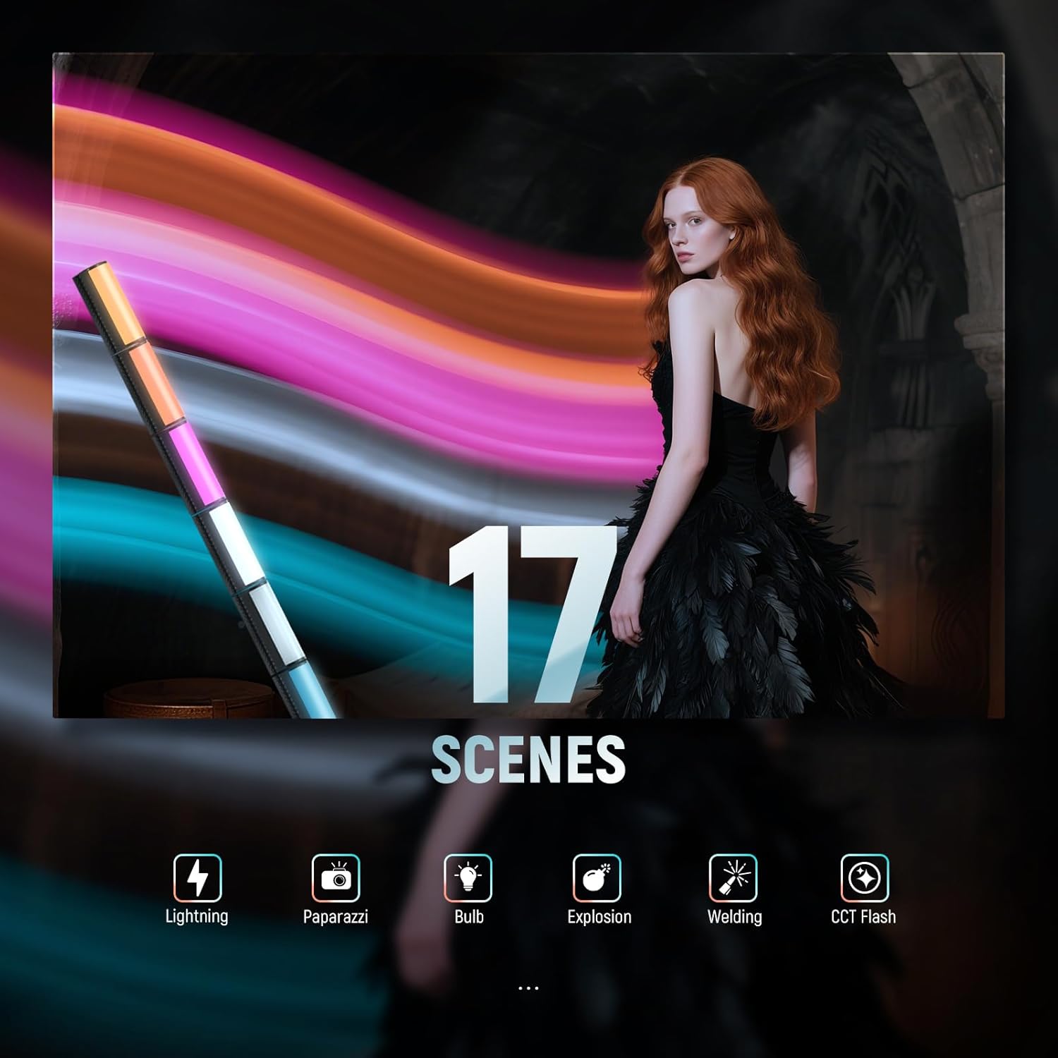 NEEWER Magnetic Handheld Light Wand with Desk Tripod, 17 Scenes, APP Control 360° Full RGB Mini LED Video Lighting Stick, 2500K-8500K Dimmable CRI97 for Photography Vlog TikTok, 2550mAh Battery, TL97C