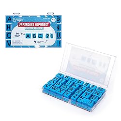Educational Insights Alphabet Rubber Stamps - Uppercase 5/8", Set of 26 Letters and 4 Punctuation Marks: Perfect for Homeschool & Classroom, Ages 4+