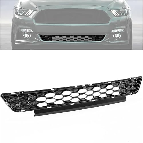 KUAFU Parrilla delantera del radiador inferior compatible con Ford Mustang 2015-2017 Reemplazo para FR3Z-17K945-BA Plástico ABS negro KUAFU Parrilla delantera del radiador inferior compatible con Ford Mustang 2015-2017 Reemplazo para FR3Z-17K945-BA Plástico ABS negro