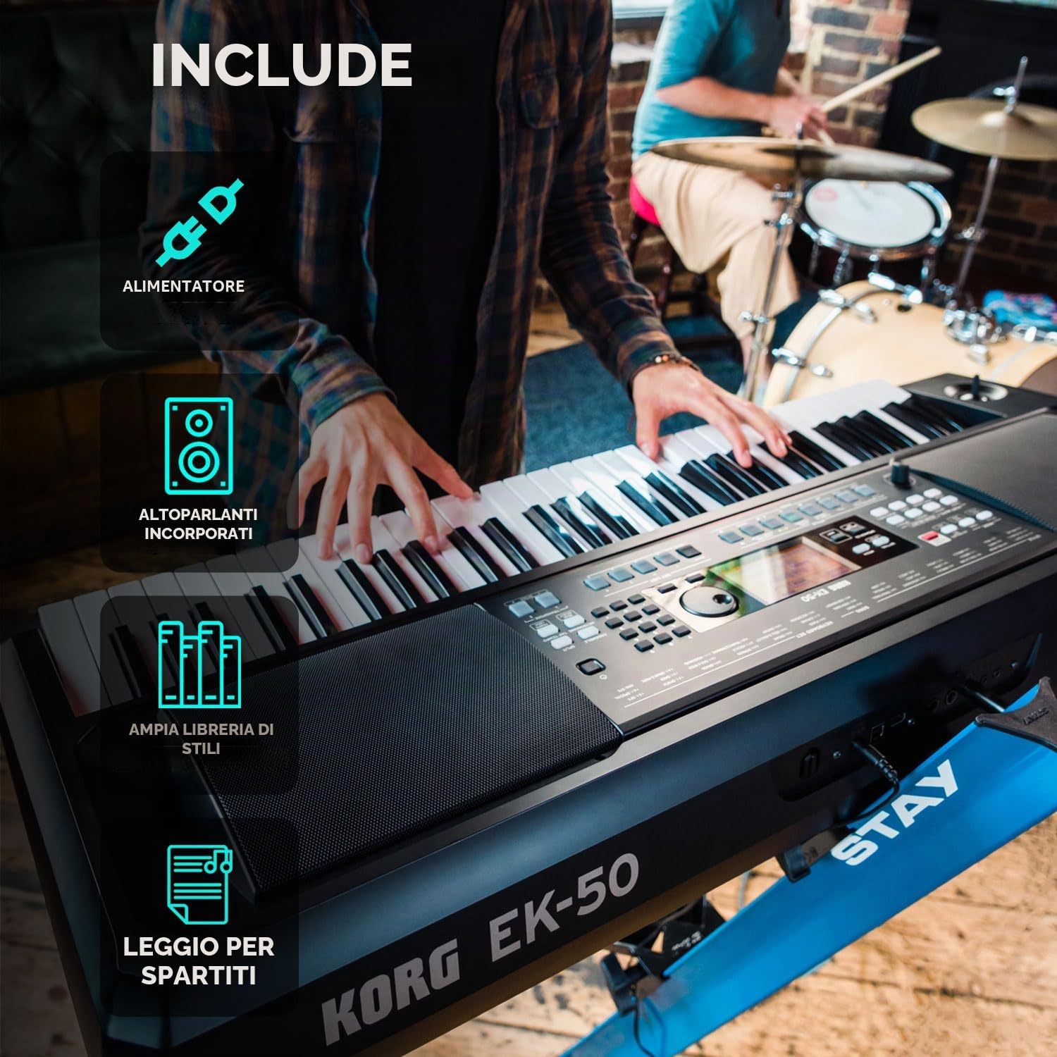 KORG EK-50 tastiera digitale con 61 tasti sensibile al tocco