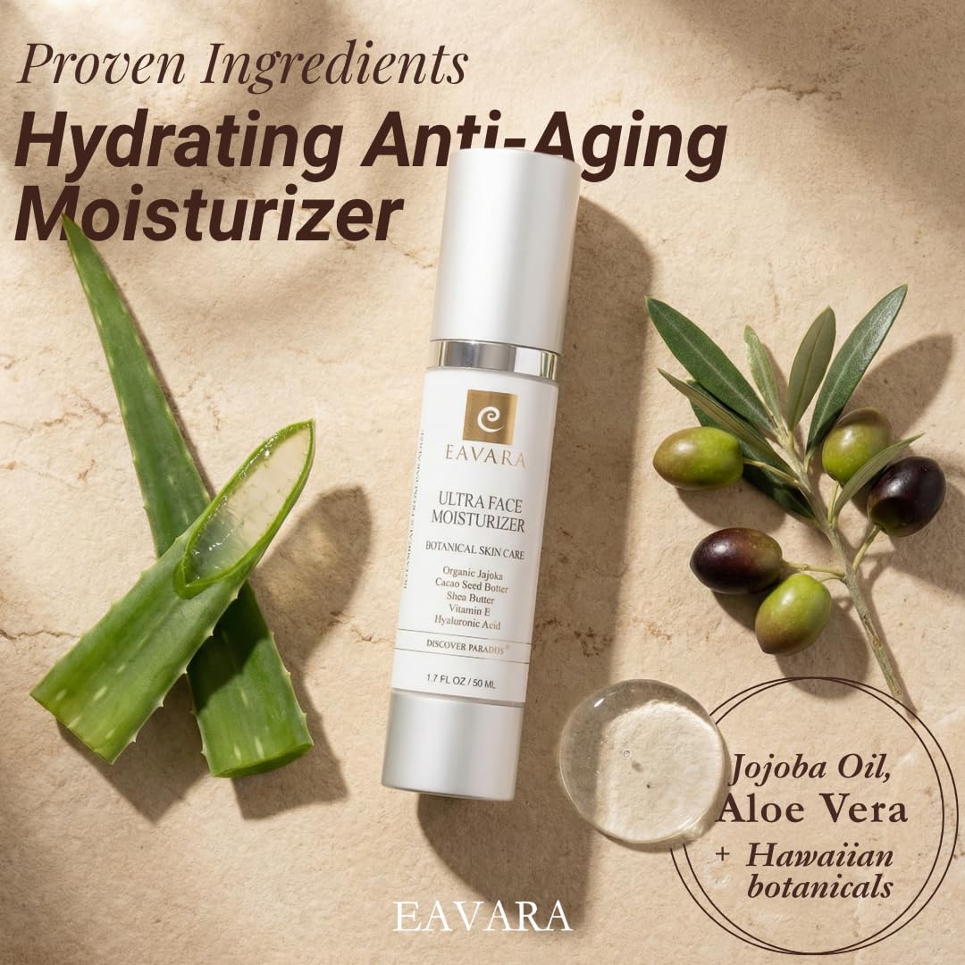Crème de jour hydratante pour le visage bio avec peptides de collagène et acide hyaluronique, anti-âge, pour homme et femme, sans paraben, pour la peau anti-rides, au karité et au jojoba