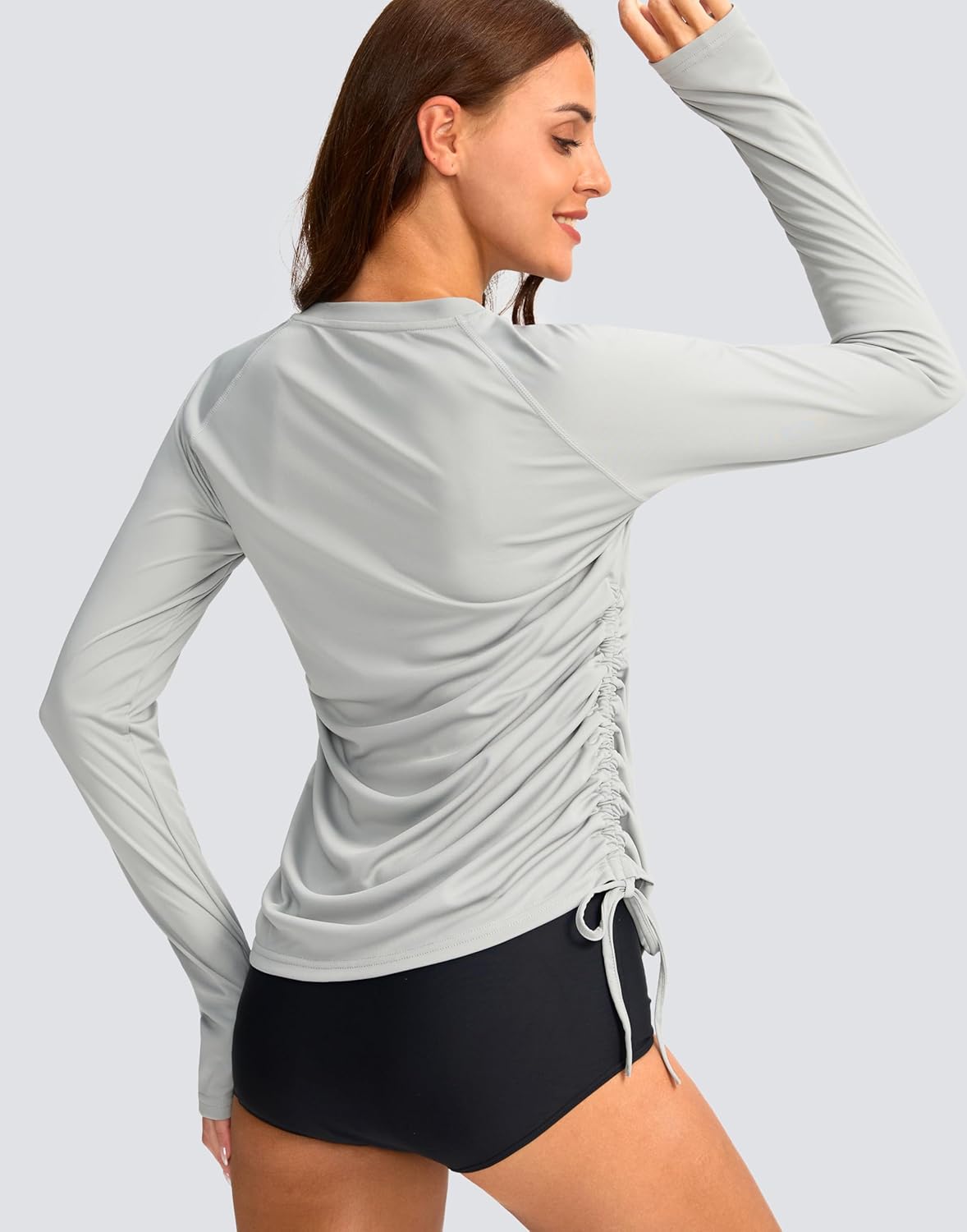 SANTINY Women's UPF50+ Rash Guard SPF Long Sleeve Swimsuits Top UV Sun Protection Swim Shirts for Woman