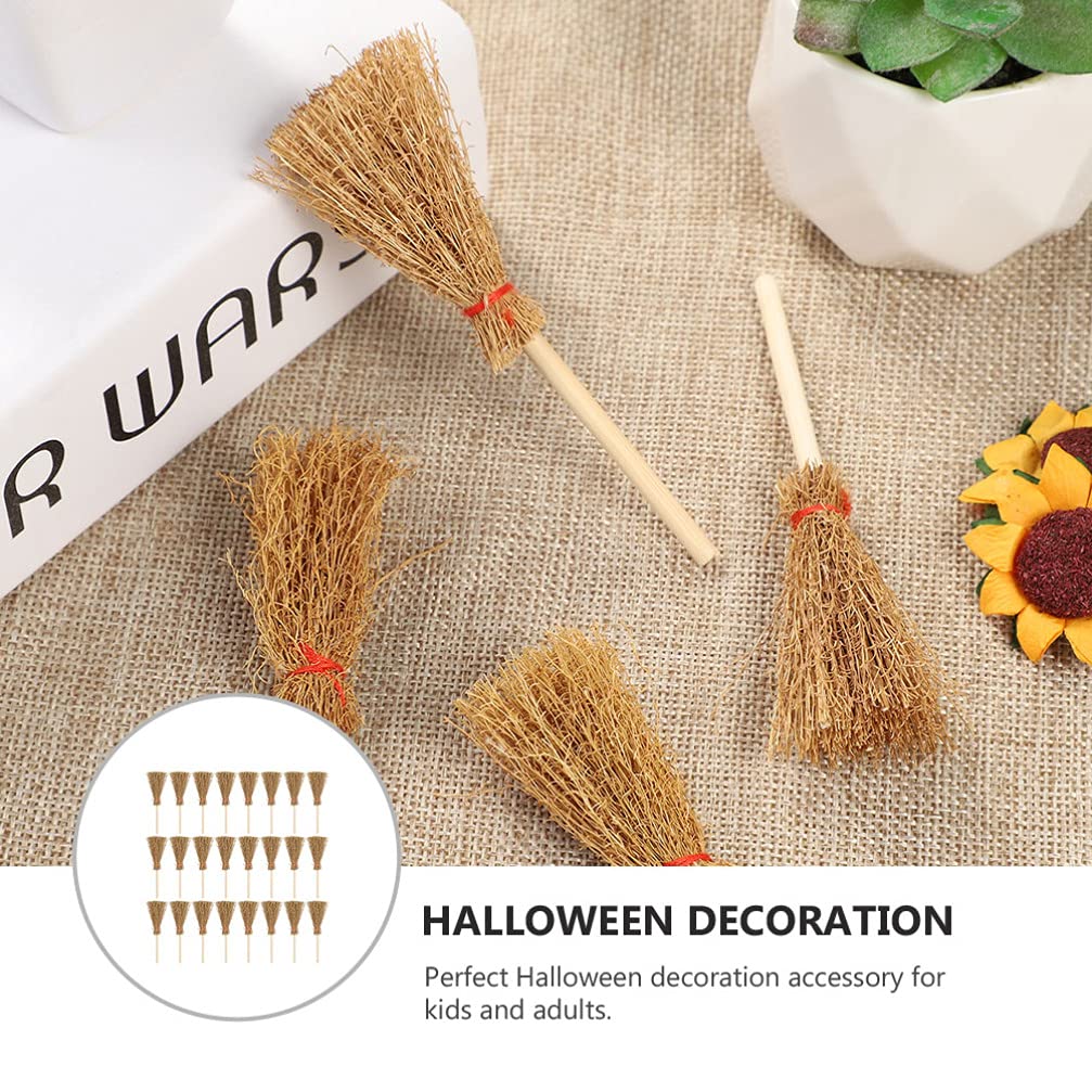 Honbay Mini-Strohbesen Set – 20 Stück, Für Halloween, Hexenkostüm, Deko, Cosplay